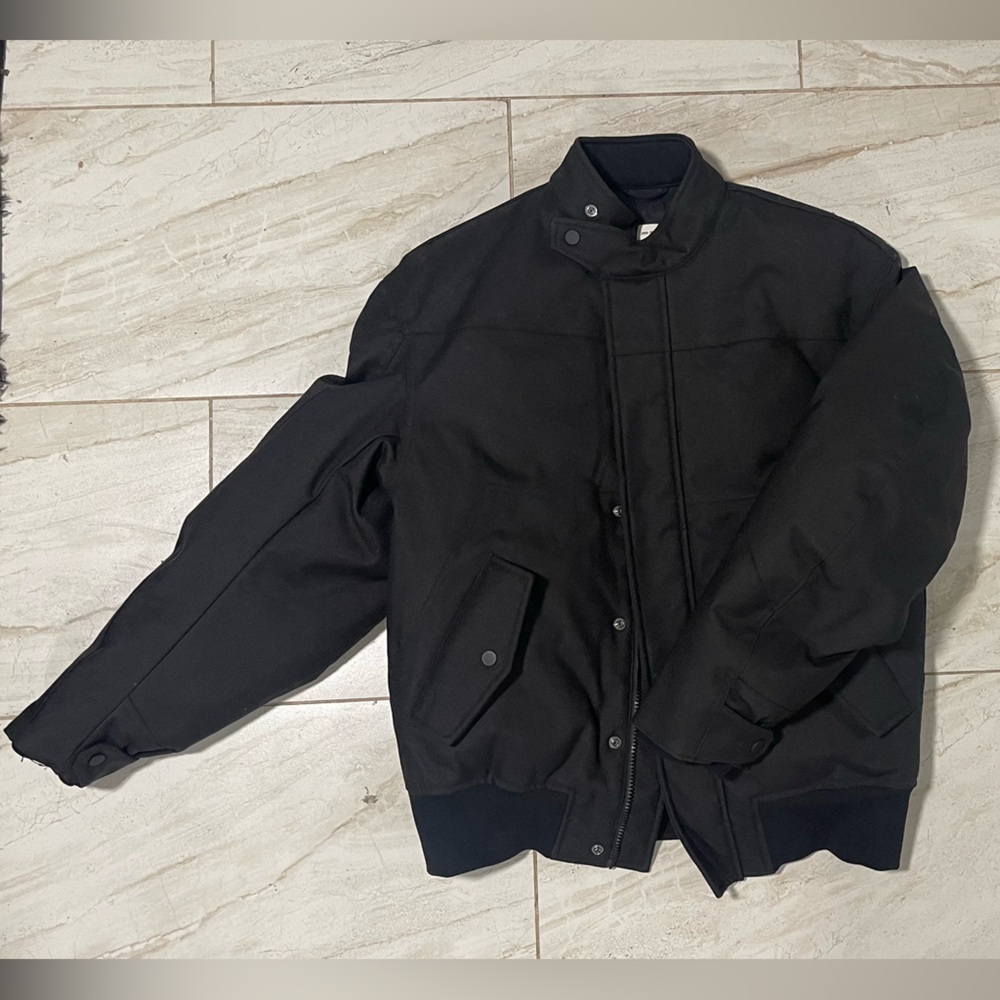 ZARA Oversized Bomber Jacket in Black Size Small